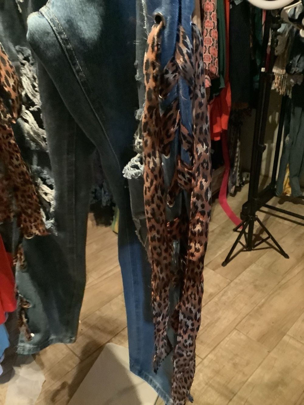 Leopard Print lace up pants